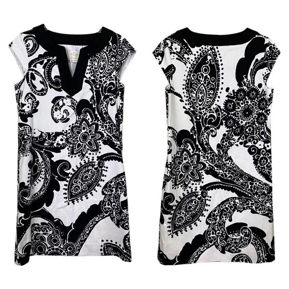 Kate Spade New York Heleen Black Multi Paisley Print Shift Dress Size 6 - Picture 9 of 9